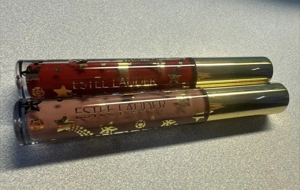 Estee Lauder Limited Edition Holiday 2023 Lip Gloss SUNDROPS & RUBY QUARTZ